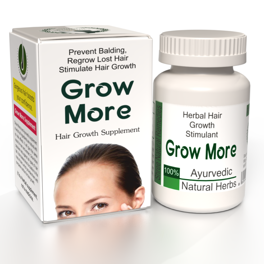 Shree Natural Remedies Grow More - Herbal Hair Growth Stimulant (30 Capsules) Pack of 3