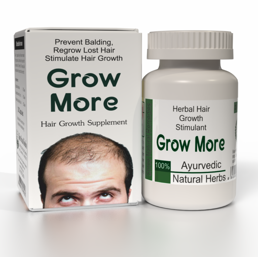 Shree Natural Remedies Grow More - Herbal Hair Growth Stimulant (30 Capsules) Pack of 3 - Image 2