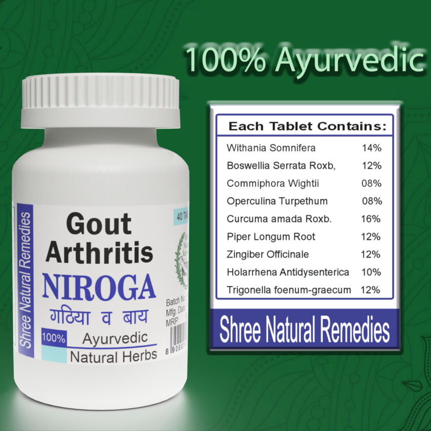 Niroga - Ayurvedic Relief for Gout & Arthritis (40 Tablets) Pack of 4 - Image 4